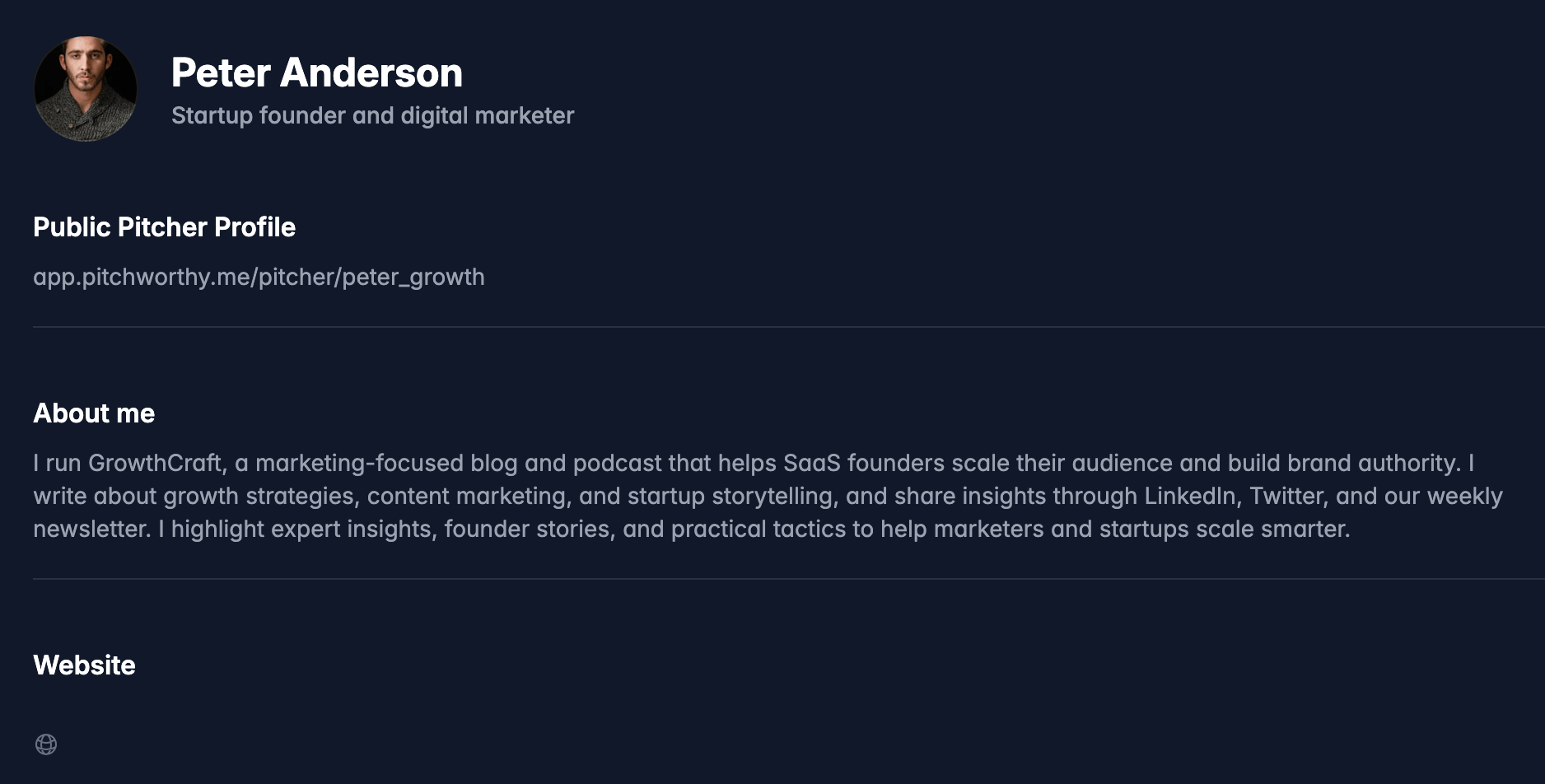 Craft a compelling profile so that reviewers can get to know your online work a bit better